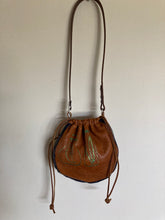 Load image into Gallery viewer, Small Cinch Top Shoulder bag with &quot;Spell Components&quot; screen print