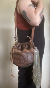 Small Rich Brown Cinch Top Shoulder Bag