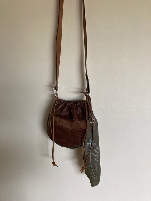 Small Rich Brown Cinch Top Shoulder Bag