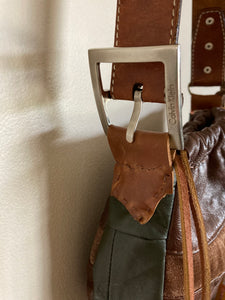 Small Rich Brown Cinch Top Shoulder Bag