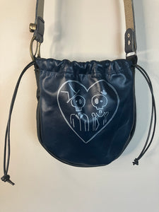 Blue Cinch bag with Skeleton Couple Printed