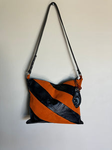 Stiped Shoulder bag in Orange and Black