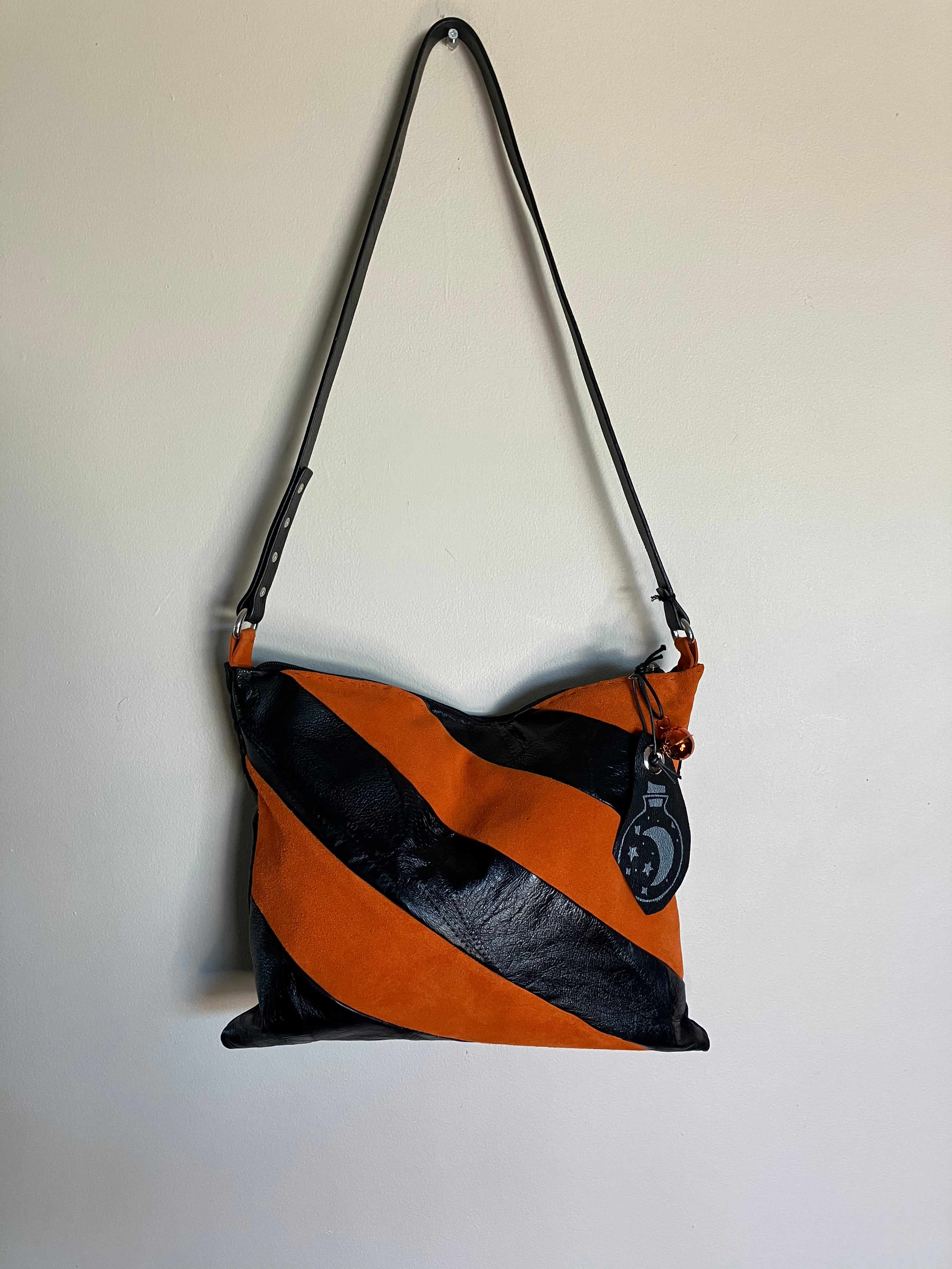 Crossbody strap - Orange Black Stripe