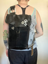 Load image into Gallery viewer, Black Leather Backpack