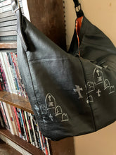 Load image into Gallery viewer, Bucket bag with Graves and Bats printed around the Bag