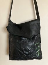 Load image into Gallery viewer, Black Satchel bag with Green Bottle of Bones Screen print on Front