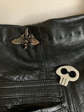 Load image into Gallery viewer, Black Satchel bag with Green Bottle of Bones Screen print on Front