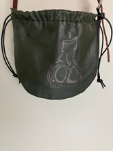 Load image into Gallery viewer, Cinch Top Bag with Skull Candle Screen print
