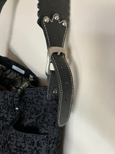 Load image into Gallery viewer, Black Velvet Filigree Shoulder Bag