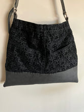 Load image into Gallery viewer, Black Velvet Filigree Shoulder Bag