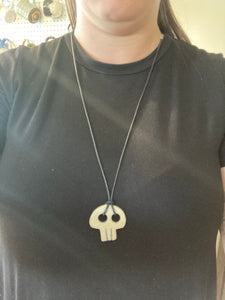 Large Skull Ceramic Button Necklaces